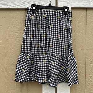 Old Navy Pull-On Elastic Tiered Midi Skirt Girl’s Size 8 Gingham Plaid Floral